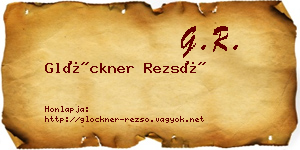 Glöckner Rezső névjegykártya